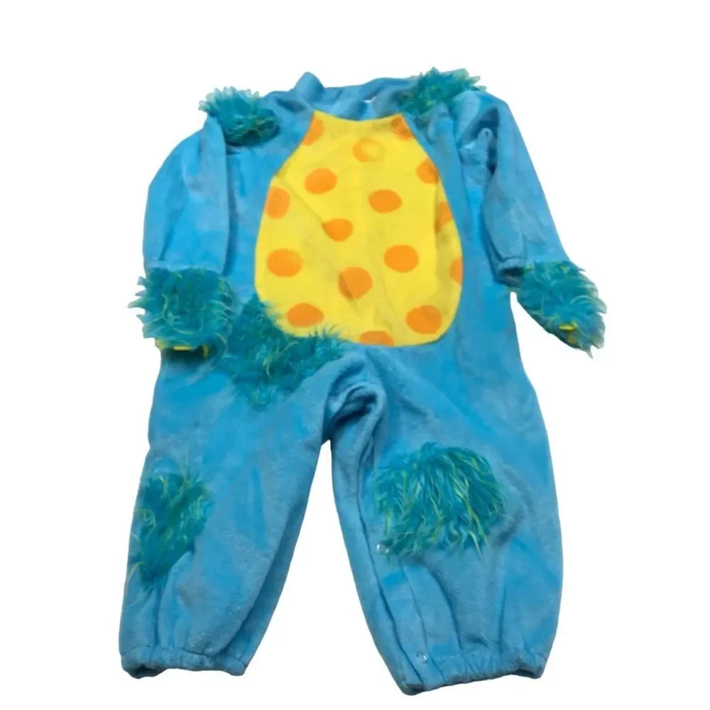 Lil Monster Costume infant Toddler Medium 12-18 months dress up hat‎ blue snap